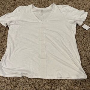 XXL White V-Neck Women's Top